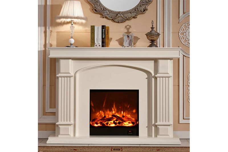  Indoor Sculpture Beige French Marble Fireplace
